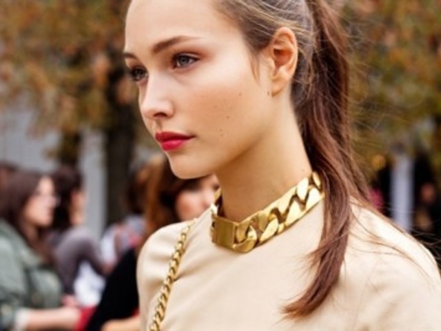goldene massive Halskette-Mode trends-Schmuck trends 