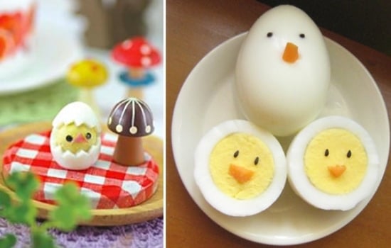 hartfekochte eier-dekorieren süße-küken ideen selber machen