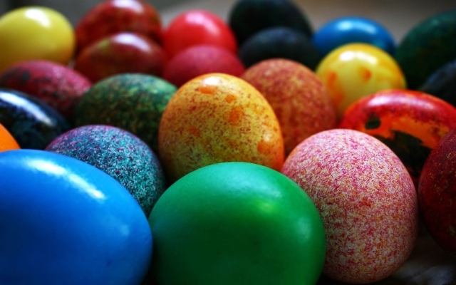 kräftige farben stimmung fest blau viele eier