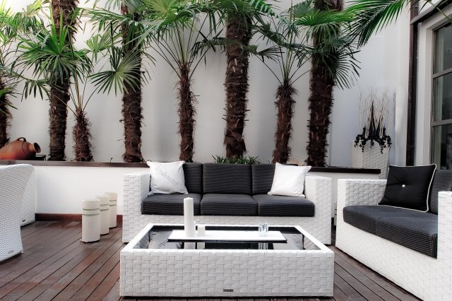 loungemöbel terrasse weiß kunstharz geflecht bahia sofa couchtisch