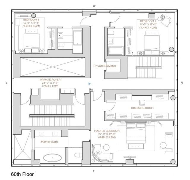 luxus penthouse new-york-grundriss-plan