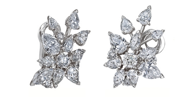 luxus schmuckstücke de beers-diamanten ohrringe florale form