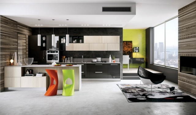 platzsparend Essplatz Wohnzimmer aufteilen Bereiche neutrale Farben