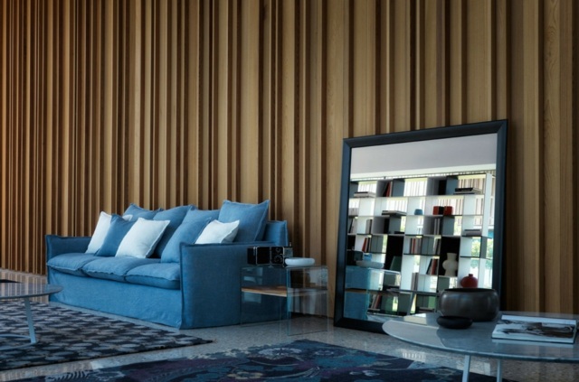 Polstermöbel Design Ideen stilvolles Sofa blau Farbe