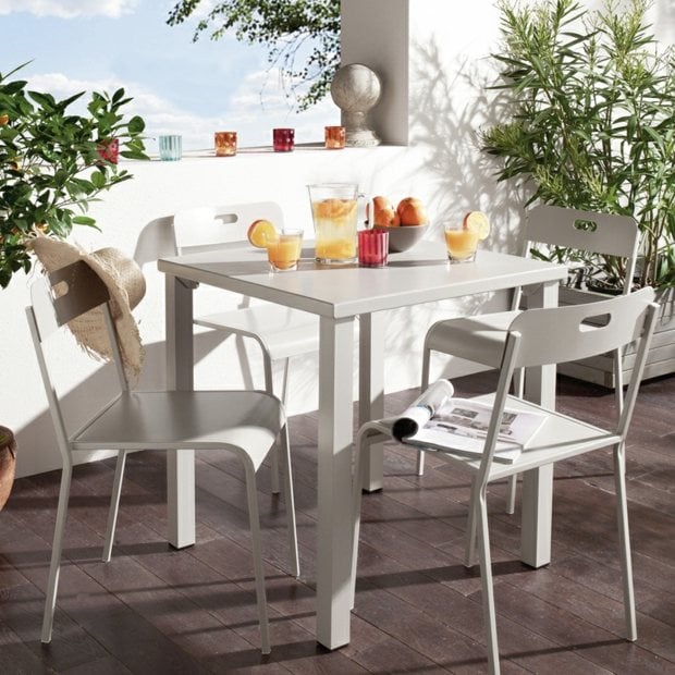  Design Ideen Tisch Metall gestrichen vier Stühle