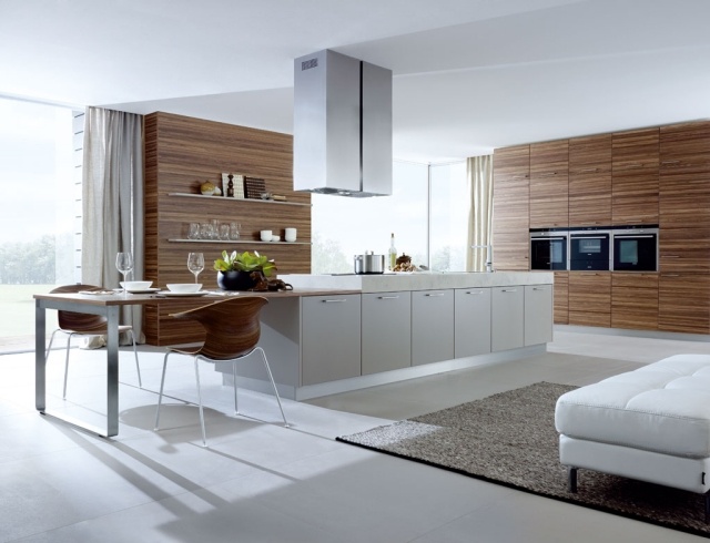 next125 küchen modernes design holzfurnier regale kochinsel essbereich stauraum