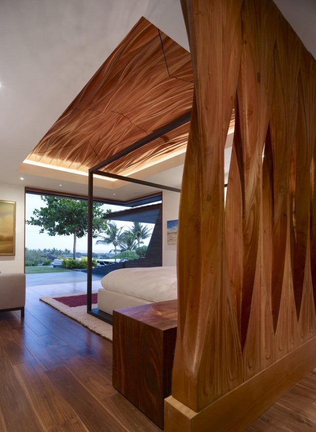 schlafzimmer design einrichtungen trennwand-aus holz-bauen design-innenarchitektur