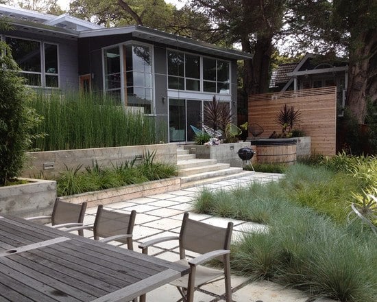 terrasse idee essbereich bambus pflanzen sichtschutz deko gräser