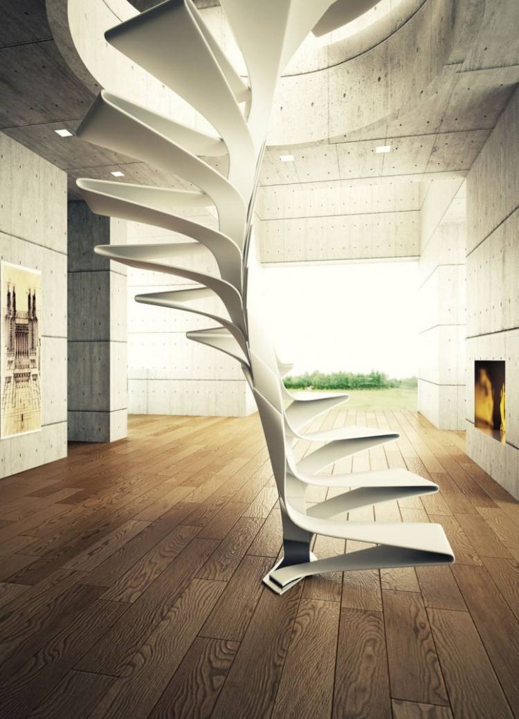 treppen-design-modern-weiss-spindeltreppe-spiral-holzboden-betondecke