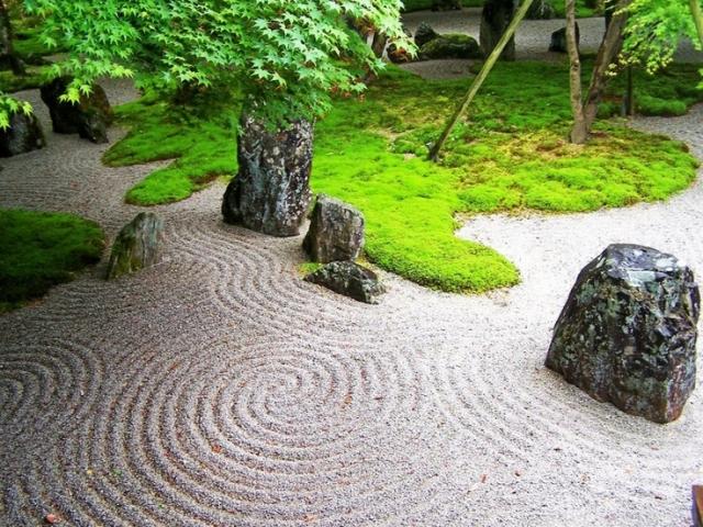 trockengarten im japanischen stil-ort für meditation und ruhe