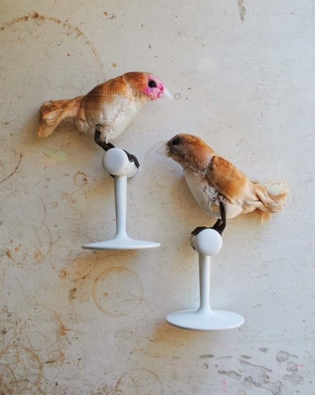 vögel recycelt basteln-aus stoff mr-finch kreaturen