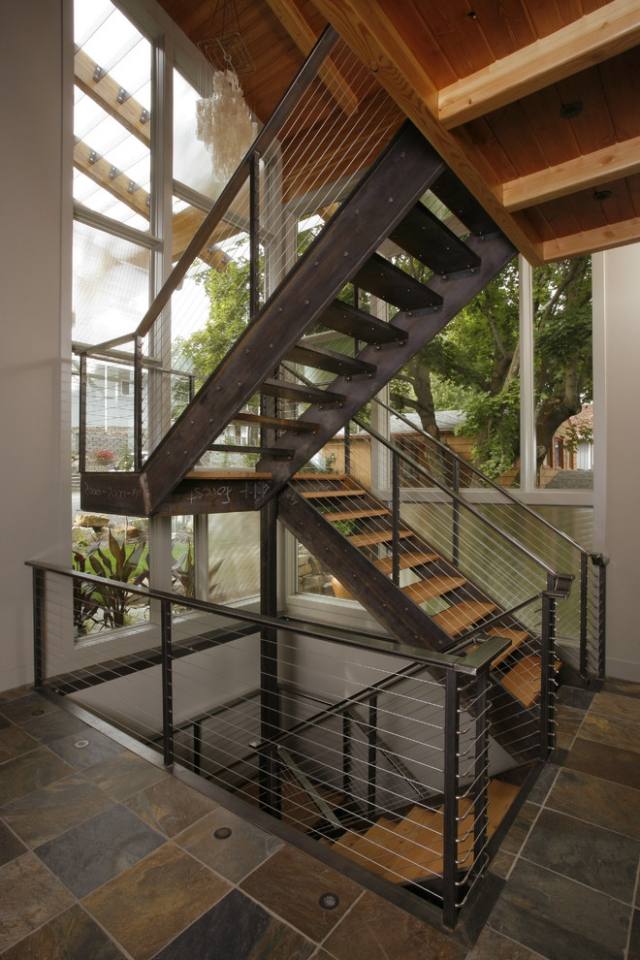 stahl treppenhaus-metall ideen innen und außen design modern