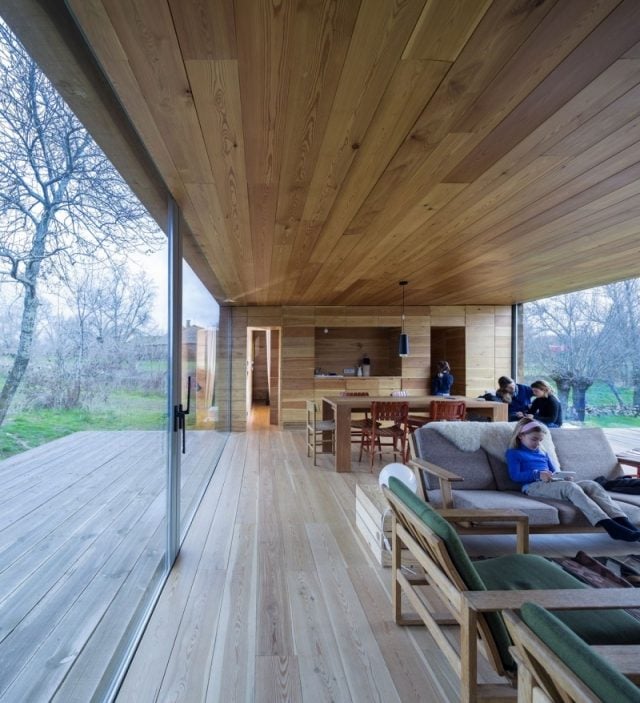 moderner wohnpavillon-aus holz und Glas-loft stil-gestaltung