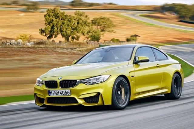 BMW 2014 gelb lack farbe schnell autobahn vorn