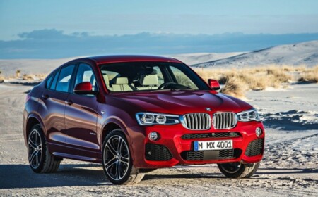 BMW X4 2014 Wüste rote Farbe vorne Felgen Reifen Auto