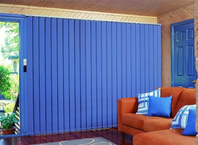 Blau Lamellenvorhang Sichtschutz-moderne alternative zum vorhang