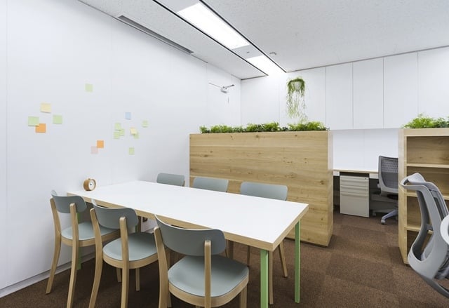 Büroraum gestaltung-klinik positive Atmosphäre bewirken Zimmerpflanzen