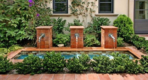 Designer Wasserspiele-Ziegelmauer wasserhähne Gartengestaltung modern
