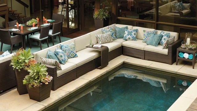 Sitzkissen cool Pool Lounge Möbel Garten aufteilen