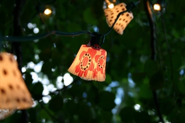ideen Gartenbeleuchtung-Lampen Papierförmchen-für Cupcakes
