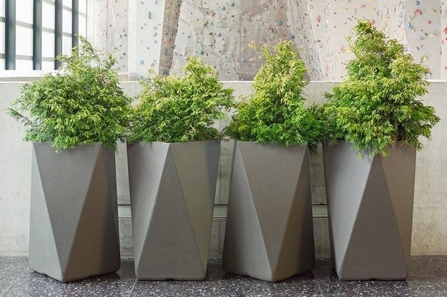 Fünfeckige Pflanzgefäße modernes design-Metallischer Glanz-outdoor deko