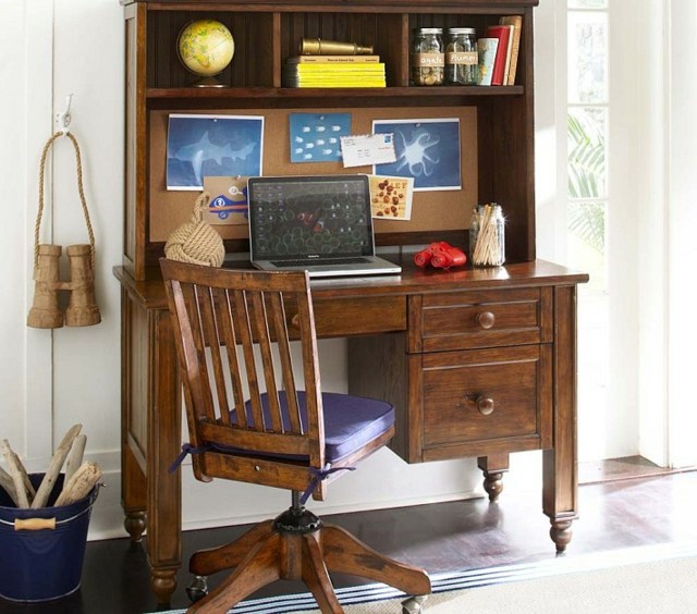 vintage rustikal Schreibtisch Jungen Ordxnungssystem Globus