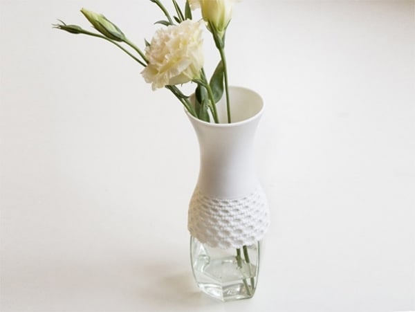 Lace Vase Milk Design Upcycling Ideen für Kunststoffflaschen-Gläser