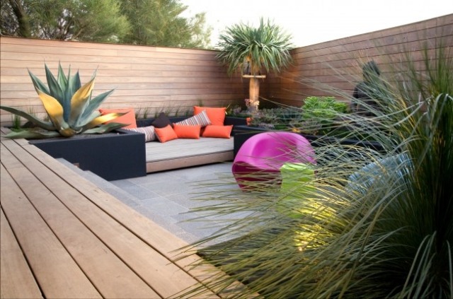 Lounge Garten-Möbel sessel Design Holzboden-Ideen zen feeling