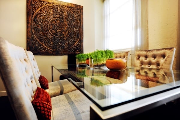 Luxus Esszimmer-Einrichtung Möbel dekoration wand-aus-holz