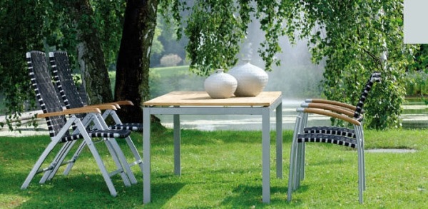 Metall Holz-Klappstuhl leicht wetterfest für Garten stern modena