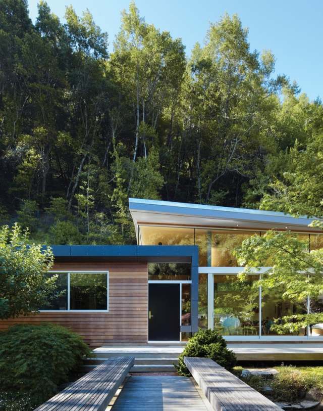 Modernes Einfamilienhaus bungalow-Architektur Holzfassade Ross Residenz