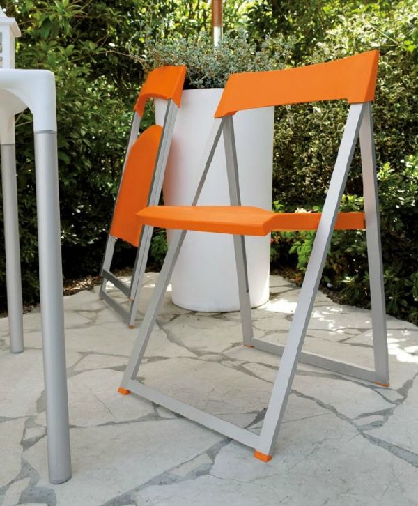 Moderne platzsparende-Möbel-garten o&g alu-klappstuhl orange rückenlehne