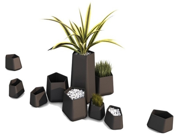 Modular anpassbare Pflanzengefäße kübel Design-Rock Garden-Alain Gilles