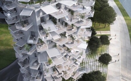 Montpellier neuer wohnviertel fujimoto wohnturm Appartements mit meerblick