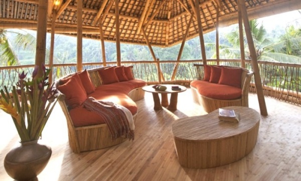 Gestaltung von Terrassen-Möbel Bambus-Holz Polstersofa kaffeetisch