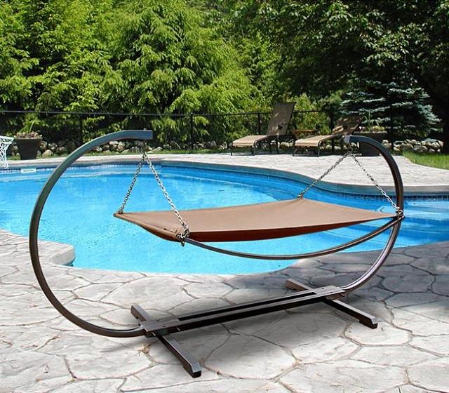Outdoor relaxmöbel hängematte-mit gestell-stahl Polyester Sitzfläche