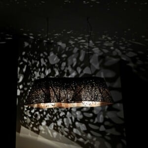 Pendelleuchte moderne Beleuchtung Holz Lampenschirm Lichteffekte Schatten
