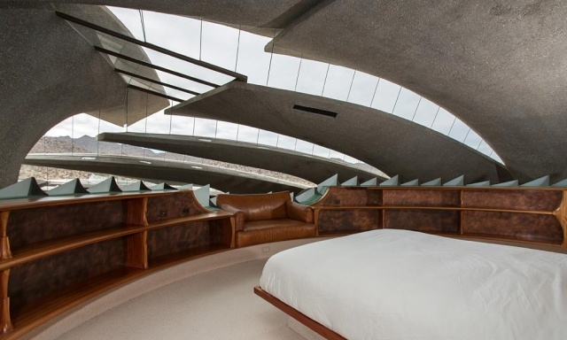 Schlafzimmer futuristische Einrichtung-verspielte dachkonstruktion