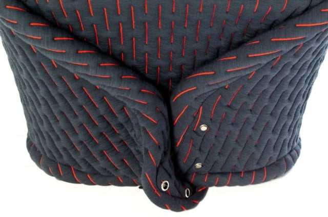 Sessel Designer Möbel Knöpfe Reißverschluss Stoff moderne Polsterung