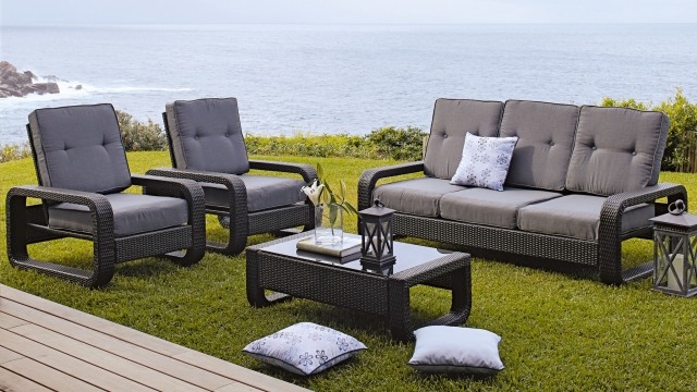 Terrassenmöbel outdoor möbel set Polster-Auflagen Ideen Garten-Einrichtung ideen