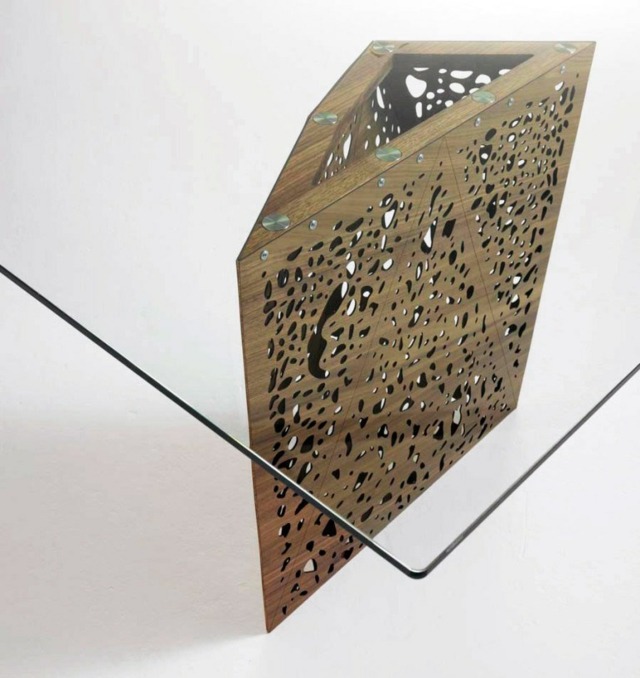 modern Glasplatte helle Eichenholz Farbe architektonischer Look