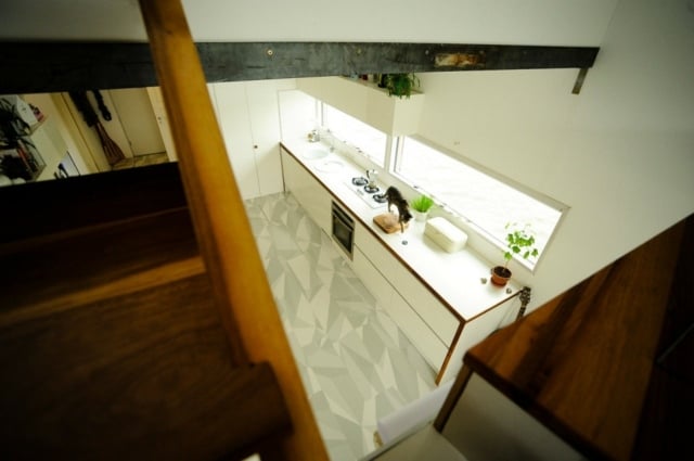 Treppenhaus Luxus pur moderne Möbel puristisch Holztreppe