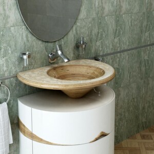 Waschtisch Waschbecken Holz moderne Badmöbel Sets elegant stilvoll-luxuriös