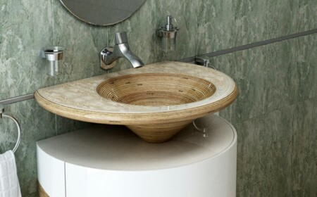 Waschtisch Waschbecken Holz moderne Badmöbel Sets elegant stilvoll-luxuriös