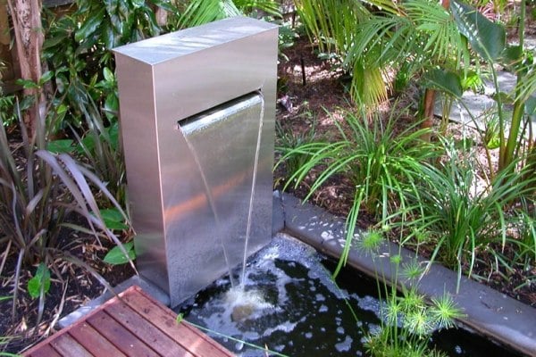 Wasserspiele gartengestaltung-Brunnen Säule aus Edelstahl-Teich