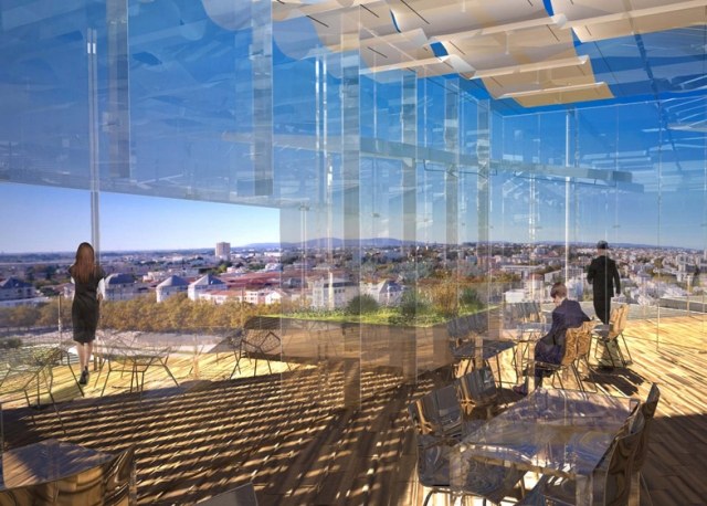 Wohnflächen Balkone schiebetüren aus glas-Wohnturm Montpellier-Sou Fujimoto