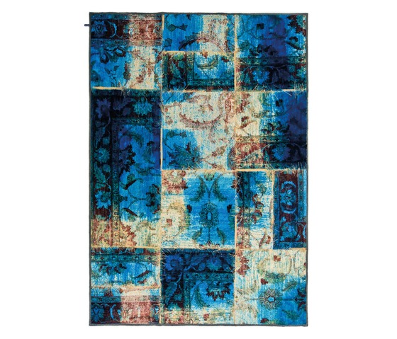 antike orientteppiche modernes design blau floral mashup kymo