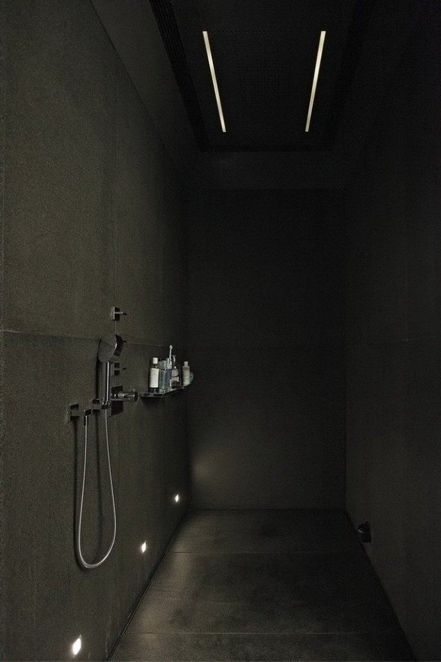 bad design dunkelgrau einbauleuchten dusche