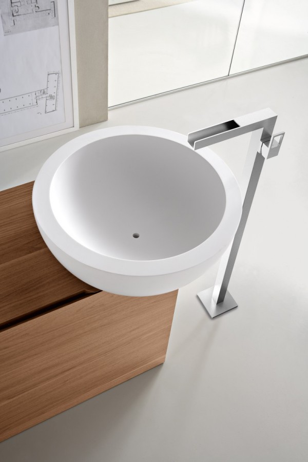 badezimmer weiß farbe dominiert kugel formig design