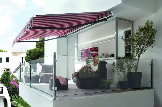 balkon-markisen sonnenschutz arten manuell elektrisch glas geländer
